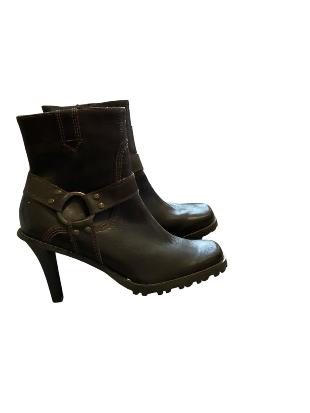Ladies Harley-Davidson Dark Brown Leather Heels Boots